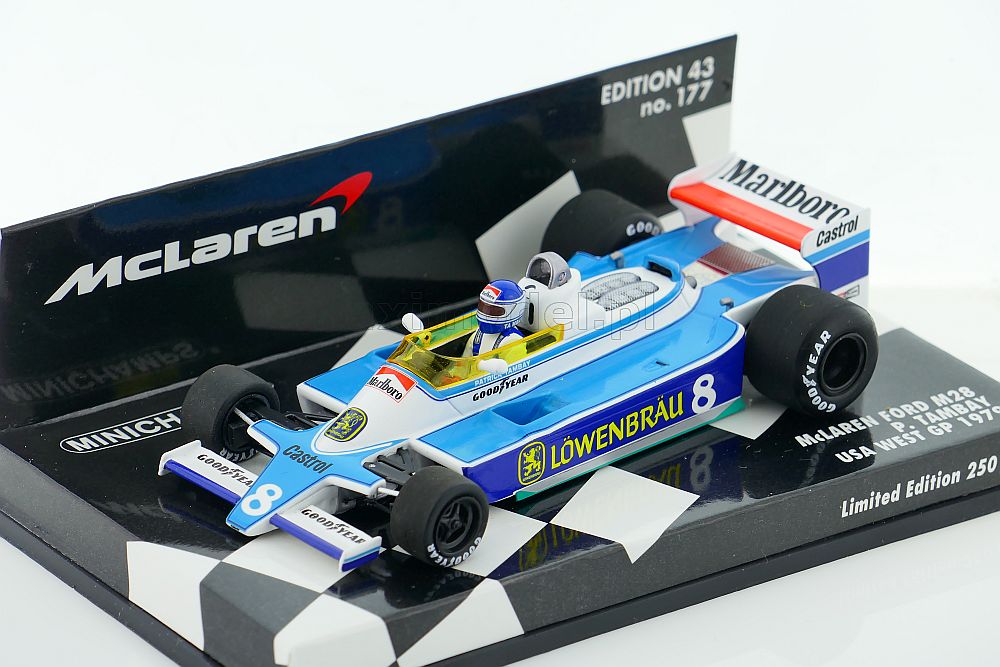 MINICHAMPS 537794398-McLaren Ford m28 USA WEST GP 1979 "PATRICK TAMBAY" 1:43 